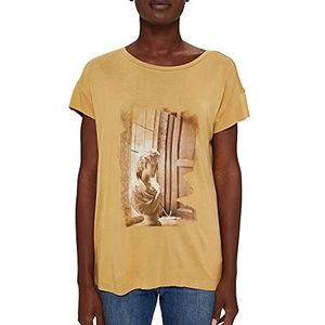 ESPRIT Collection T-shirt met print van LENZING ™ ECOVERO™, Kaki beige, S