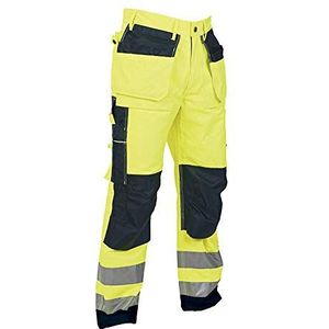 Top Swede 2516-12-D100 Model 2516 waarschuwingsbescherming werkbroek, geel/marine, maat D100