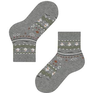 FALKE Unisex kinderen winter Fair Isle sokken wol kasjmier dik patroon 1 paar, grijs (light grey 3400), 35/38 EU