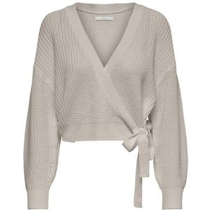 ONLY OnLBREDA WRAP L/S Cardigan KNT NOOS gebreide jas, Pumice Stone, M