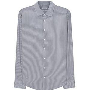 Seidensticker Business overhemd - slim fit - strijkvrij - Kent kraag - lange mouwen - 100% katoen, blauw (donkerblauw 19), 38