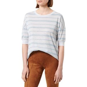 Geox Dames W T-Shirt, AIRI Blue/BRILLIANWH, XS, Airi Blue/Brillianwh, XS