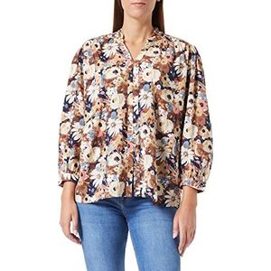 TOM TAILOR Dames Tunica blouse met plooien 1032569, 30196 - Beige Large Floral Design, 34