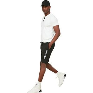 Trendyol Herenshorts & bermuda casual shorts voor heren, 100% katoen, 100% katoen, zwart, large