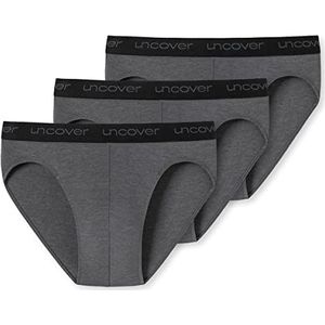 Uncover by Schiesser heren 3 pack slip functioneel ondergoed - Cotton Function, donkergrijs, 3XL