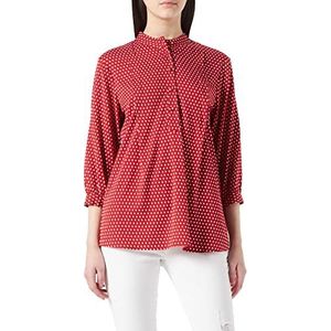 Seidensticker Damesblouse, modieuze blouse, opstaande kraag, 3/4 mouw, 100% viscose, rood, 34