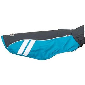 CHIARA Regenjas met tuigje model Dirk, maat: 3XL (regenjas met geïntegreerd harnas, 100% waterdicht, wasbaar op 40 graden, reflecterende strepen, individueel aanpasbaar), kleur: grijs/blauw