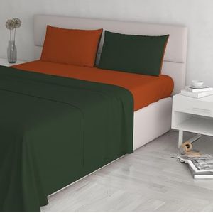 Italian Bed Linen Beddengoedset natuurlijke kleuren, olijfgroen/aarde, voor tweepersoonsbed