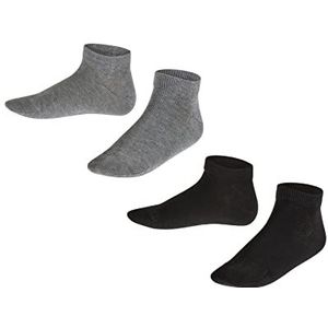 FALKE Uniseks-kind Korte sokken Happy 2-Pack K SN Katoen Kort eenkleurig Multipack 2 Paar, Veelkleurig (Sortiment 0050), 35-38