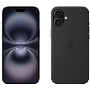 Apple iPhone 16 Plus (256 GB) - Zwart + Siliconenhoesje met MagSafe - Zwart