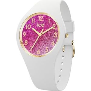 Ice-Watch - ICE glitter White pink - Wit dameshorloge met kunststof band - 022572 (Small)