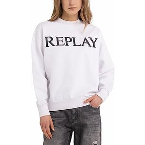 Replay Sweatshirt voor dames, 001, wit, S