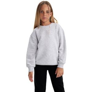 DeFacto Gebreid sweatshirt voor meisjes, grijs, 7-8 Jaren