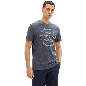 TOM TAILOR T-shirt heren 1035635,19932 - Navy Grindle Structure,M