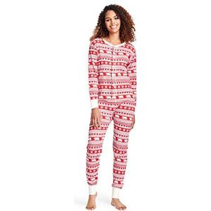 Hatley Fair Isle Bear & Moose Family Union Suits Romperpak voor kinderen, Rood (adult Union Suit - Bear Fair Isle 600), S