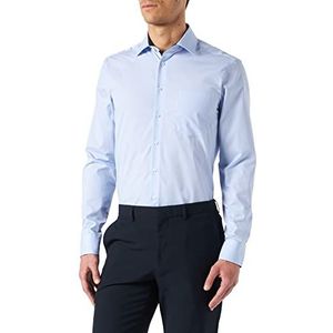 Seidensticker Businesshemd voor heren, regular fit, strijkvrij, kent-kraag, lange mouwen, 100% katoen, lichtblauw, 41