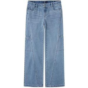 NAME IT Meisjes Nlfnaraizza DNM Lw Wide Pant Brede Jeans, blauw (medium blue denim), 152