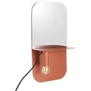 LEITMOTIV wandlamp plaat ijzer mat bruin, inclusief spiegel, tint bruin