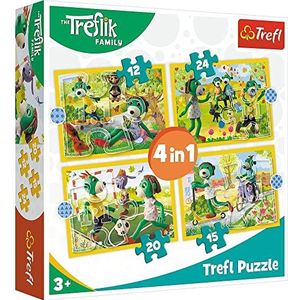 Trefl, Puzzel, De Treflik Familie, 12 tot 24 elementen, 4 Sets, voor kinderen vanaf 3 jaar