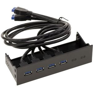 KALEA-INFORMATIQUE 4-poorts USB 3.0 voorpaneel voor 5,25"" reksleuf USB3 Superspeed 5G