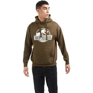 Jurassic Park Heren Mono Chinese Logo Hooded Sweatshirt, Olijfgroen, L