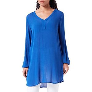 KAFFE Damestuniek basic lange casual blouse, blauw, 32