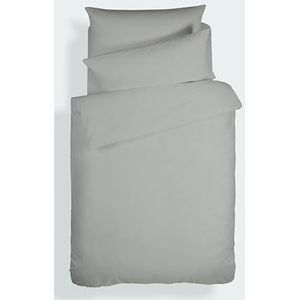 Bianca Plain Dyed Dark Grey beddengoedset voor 135 cm brede bedden, 100% percale katoen