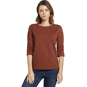 TOM TAILOR Denim Dames Sweatshirt met structuur 1023100, 13053 - Rust Orange, M