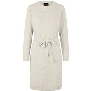 PIECES Dames PCCAVA LS O-Neck Knit Dress NOOS BC 17114786, wit (whitecap gray), L