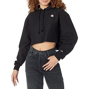 Champion Dames Cropped Reverse Weave Hood Sweatshirt, Black-549302, L