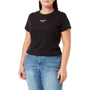 Tommy Jeans S/S T-shirts voor dames, Zwart, 4XL