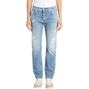 Replay Maijke Straight Fit Jeans met hoge taille voor dames, 010, lichtblauw, 26W x 28L