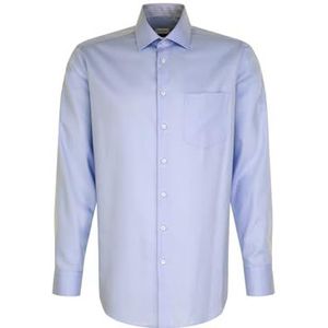 Seidensticker Zakelijk overhemd voor heren, comfortabele pasvorm, strijkvrij, kent-kraag, lange mouwen, 100% katoen, lichtblauw, 53
