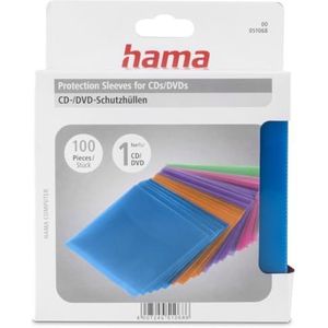 Hama CD-hoezen (100 stuks, ook geschikt voor DVD en Blu-ray) CD-beschermhoezen gekleurd