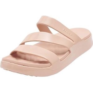 Crocs Vrouwen Getaway Patent Strappy Slide Sandaal, Roze Caramel, 8 UK, Roze karamel, 41/42 EU