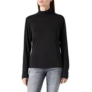 Urban Classics Damestop Ladies Modal Turtleneck Longsleeve, damesshirt met lange mouwen, verkrijgbaar in vele kleuren, maten XS - 5XL, zwart, XS