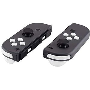 eXtremeRate Wit Vervangende ABXY Richtingstoetsen SR SL L R ZR ZL Triggerknoppen Veren, Volledige Set Knoppen Reparatiesets met Gereedschap voor Switch & OLED Joy-con - JoyCon Shell NIET Inbegrepen