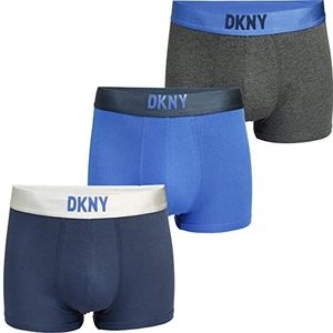DKNY Boxershorts voor heren, Marineblauw/Blauw Houtskool, S