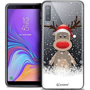 Beschermhoes voor Samsung Galaxy A7 2018, ultradun, Kerstmis 2017, hert op muts.
