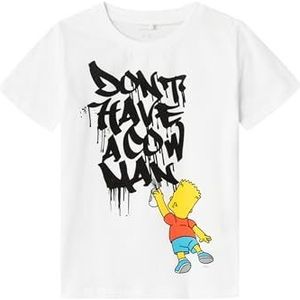 NAME IT Jongens Nkmmilas Simpsons Ss Top Bfu T-shirt, wit, 122/128 cm