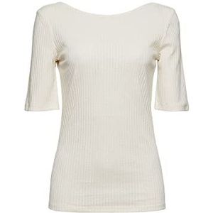 ESPRIT Gerecycleerd: T-shirt met ruguitsnijding, 110, gebroken wit., M