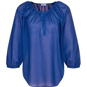 Seidensticker Dames Shirtblouse - Fashion Blouse - Regular Fit - Ronde hals - 3/4-mouw - 100% katoen, inktblauw, 34