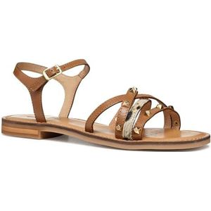 Geox D Maddalusiac D Slide sandalen voor dames, camel, 37 EU