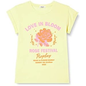 Replay Meisjes SG7501 T-shirt, 183 Sunny Lime, 8A, 183 Sunny Lime, 8 Jaar