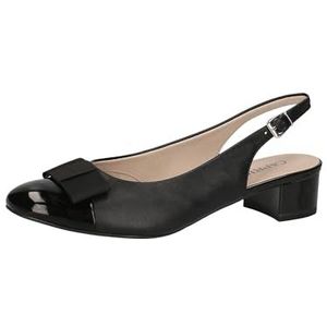 CAPRICE Dames slingpumps met strik elegant, Black Com., 37.5 EU