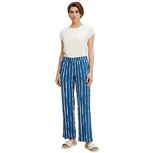 TOM TAILOR Dames Stoffen broek met all-over print 1031277, 29580 - Blue Tiedye Stripe, 34W / 32L
