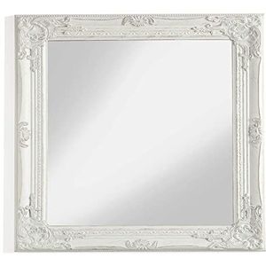 Montemaggi Wandspiegel met rechthoekig frame van hout, vierkant, 62 x 4 x 72 cm - wit