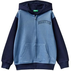 United Colors of Benetton Sweatshirt met capuchon voor kinderen en jongens, Blu 902, 130 cm