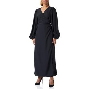 Vila Vigraffy Long Wrap L/S Dress-Noos wikkeljurk voor dames, zwart, 36