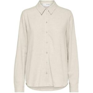 SelectedFemme Dames SLFVIVA LS Shirt NOOS Hemd, Beige, 38